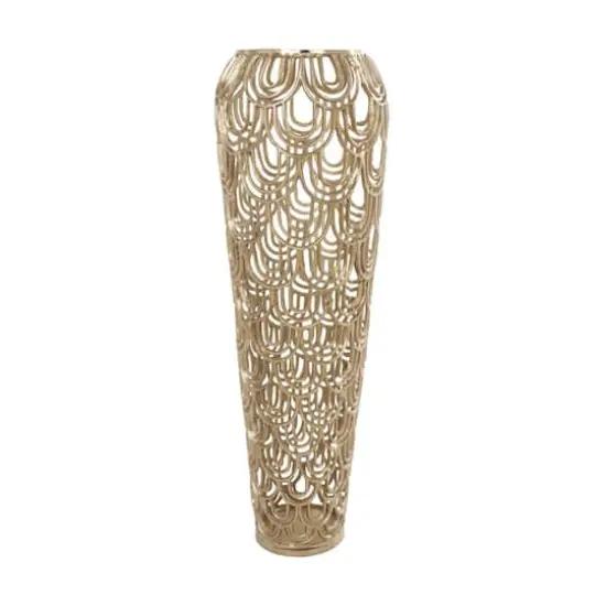 35" Gold Art Deco Arches Aluminum Vase {8}
