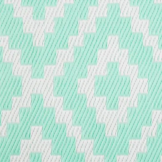 DII&reg; Mesa Diamonds Outdoor Rug, 4ft. x 6ft. Aqua/White {7}