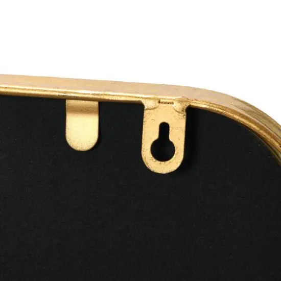 Hello Honey&reg; Gold Finish Rounded Edge Square Metal Framed Wall Mirror {5}