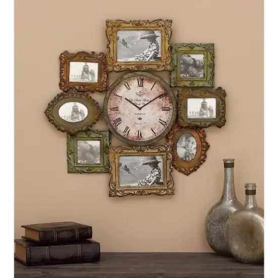 25" Multicolored Metal Frames Wall Clock {10}