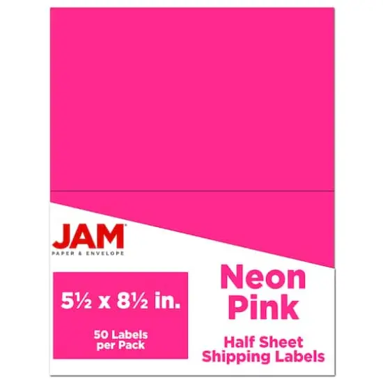JAM Paper Shipping Labels, 50ct. Neon Pink {1}