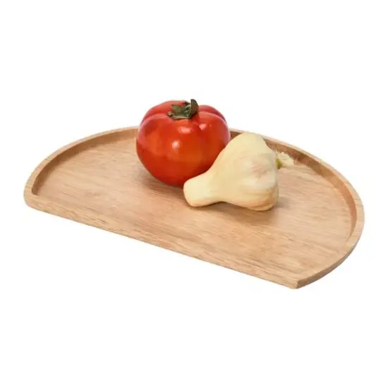 Hello Honey&reg; 11" Natural Modern Wood Semi Circle Tray {3}