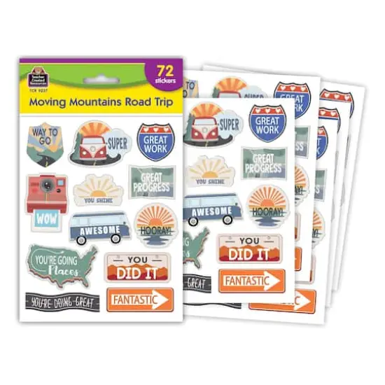 Teacher Created Resources&reg; Moving Mountains Road Trip Stickers, 12 Packs of 72 {3}
