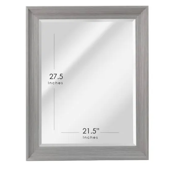 Head West Grey Wood Framed Beveled Accent Vanity Mirror {6}