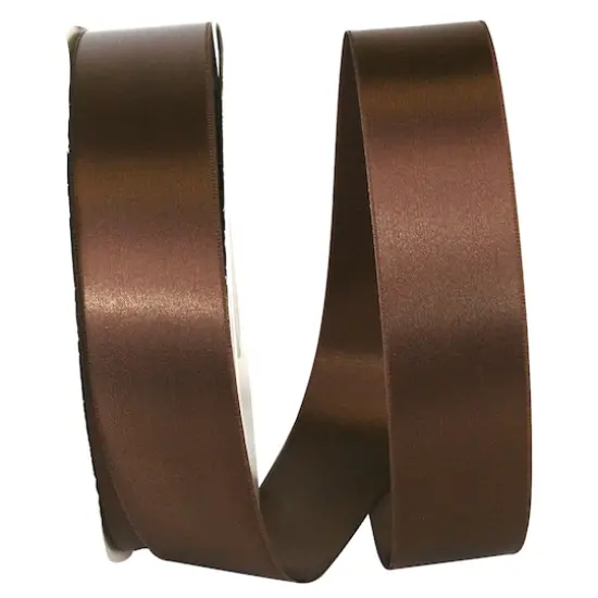JAM Paper 1.5" x 100yd. Double Face Satin Ribbon Brown {1}