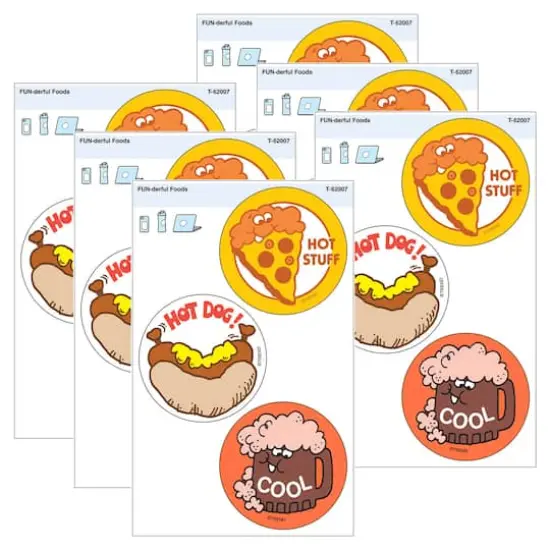 TREND Enterprises&reg; FUN-derful Foods Vinyl Stickers, 3 Per Pack, 6 Packs {1}