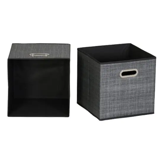 6 Pack Household Essentials 11" Fabric Storage Bins Black Mix {5}