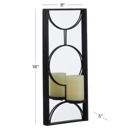 CosmoLiving by Cosmopolitan Black Metal Modern Wall Sconce {7}