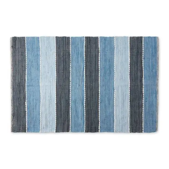 DII&reg; Color Block Cotton Chindi Rug, 4ft. x 6ft. Denim {1}