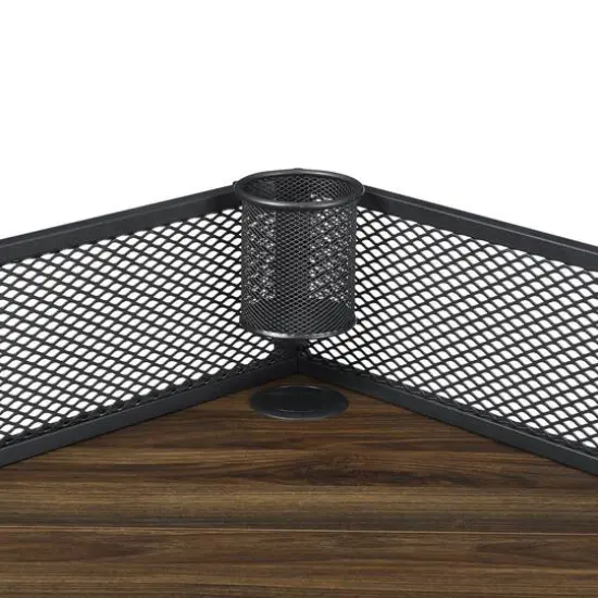 Walker Edison 42" Dark Walnut Industrial Corner Desk {7}