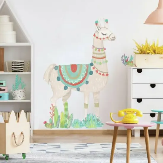 RoomMates Watercolor Llama Peel & Stick Giant Wall Decals {3}