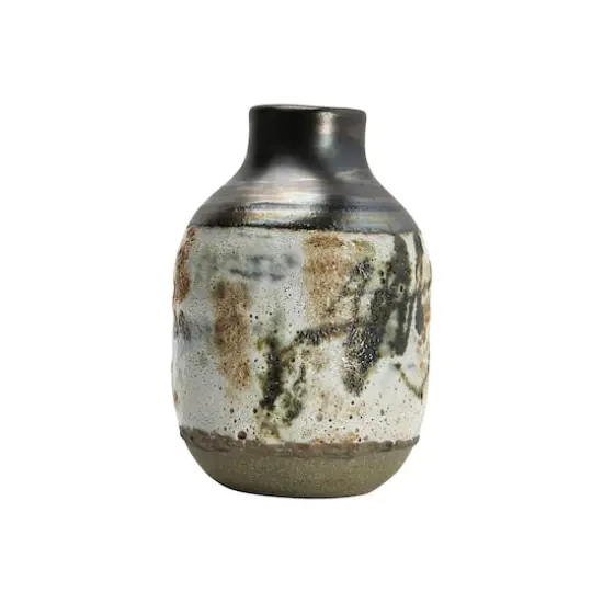 Hello Honey&reg; 6" Neutral Hand Painted Stoneware Vase {8}