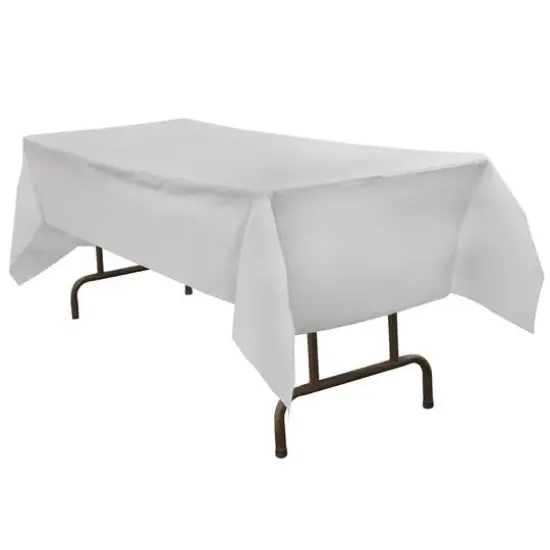 JAM Paper 108" Rectangular Plastic Table Cover White {3}