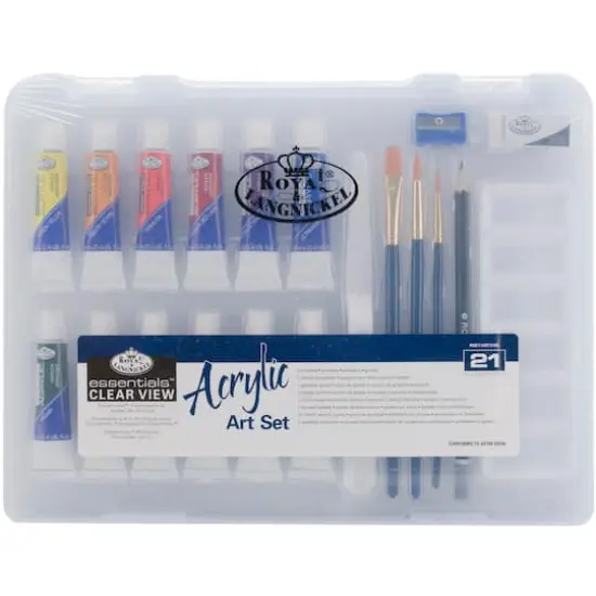 Royal & Langnickel&reg; Essentials&trade; Clear View 21 Piece Acrylic Paint Art Set {1}