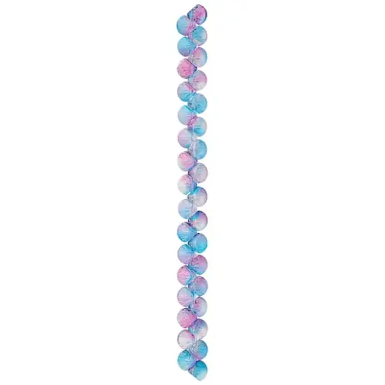 Pink & Blue Glass Shell Beads by Bead Landing&trade;, 10mm {4}