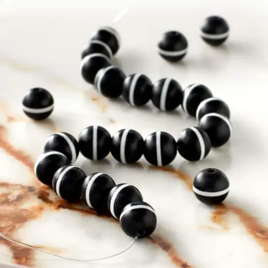 Black & White Dyed Agate Round Beads, 7.5mm by Bead Landing&trade; {3}