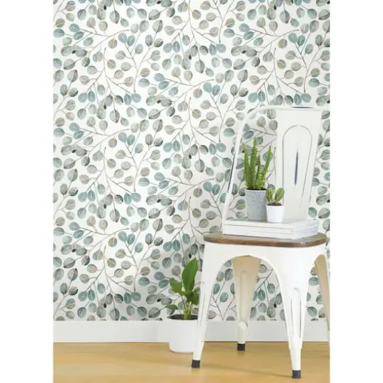 RoomMates Cat Coquillette Eucalyptus Peel & Stick Wallpaper Blue and White {5}