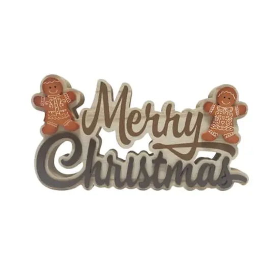 13.75" Gingerbread Merry Christmas Die Cut Tabletop Sign by Ashland&reg; {1}