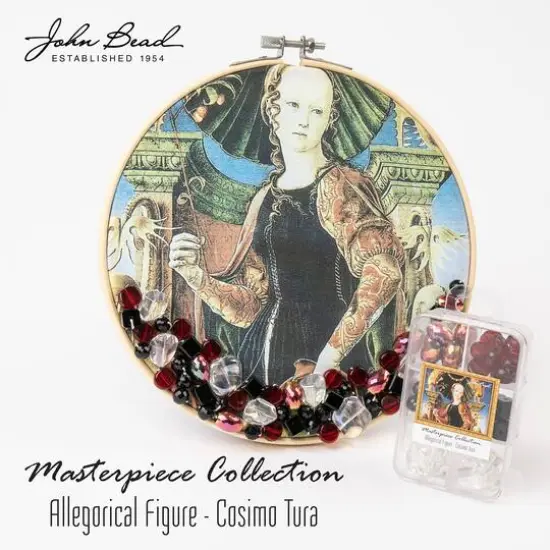 John Bead Masterpiece Collection Glass Bead Box Mix Allegorical Figure/Cosimo Tura {5}