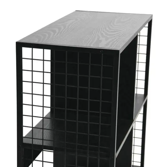 Household Essentials 28" 4-Compartment Trellis Storage Bookshelf Black {8}