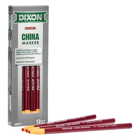 Dixon&reg; Phano China Markers, 2 Packs of 12 Crimson Red {4}