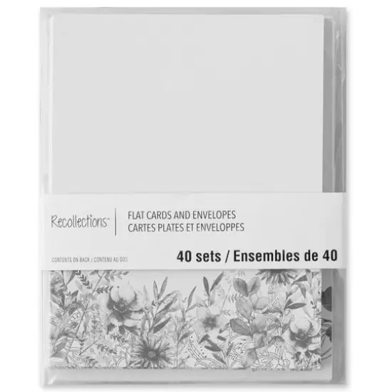 Black Floral Flat Cards & Envelopes by Recollections&trade;, 4.25" x 5.5" {6}