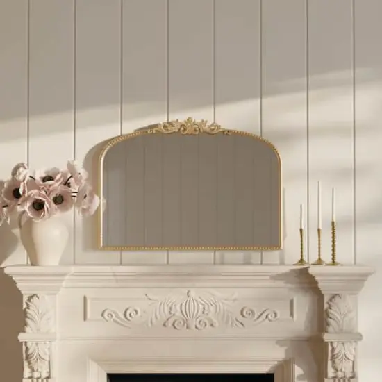 28" x 20" Ornate Wide Arch Wall Mirror in Gold Metal Frame by Ashland® {3}