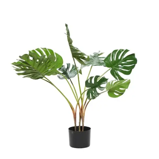 Monstera Leaf Decorations With Pot, 29", Green {7}