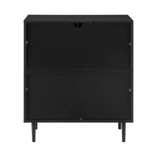 Walker Edison Black Modern Bookmatch Accent Cabinet {4}