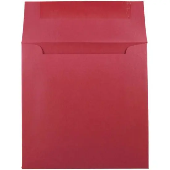 JAM Paper 6" Metallic Square Invitation Envelopes, 25ct. Jupiter Red Stardream {4}