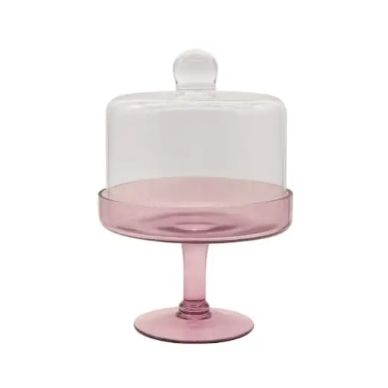 7" Pink Glass Cake Stand by Ashland® {1}