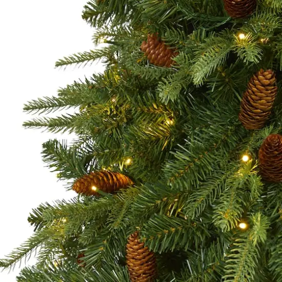 8ft. Pre-Lit Wellington Spruce Artificial Christmas Tree, Clear LED Lights {4}