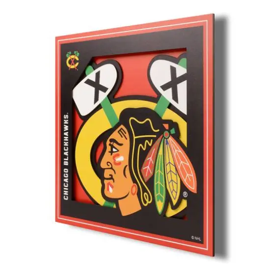 NHL 3D Logo Series Wall Art Chicago Blackhawks {2}