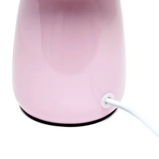Simple Designs 10" Thimble Base Ceramic Table Lamp Light Pink {7}