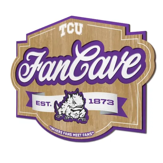 NCAA Fan Cave Sign TCU Horned Frogs {1}