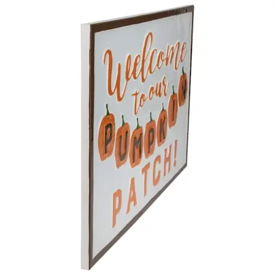 20" Orange & White Welcome to Our Pumpkin Patch Metal Wall D&eacute;cor {3}