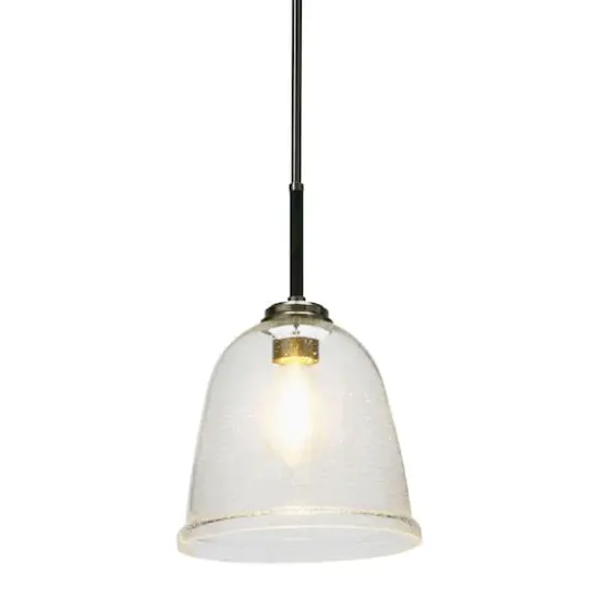 Hello Honey® Robert Stevenson Lighting Landry 11" Black & Nickel Seedy Glass & Metal Ceiling Light {4}