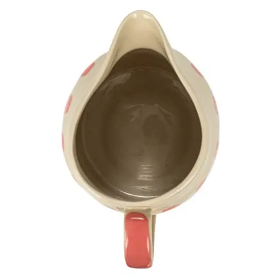 Hello Honey&reg; 9" Hand-Painted Wax Relief Pink Sriped Stoneware Pitcher {10}