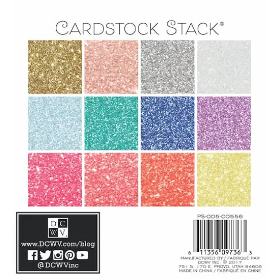 DCWV&reg; Glitter Cardstock Stack&reg; Paper Pad, 6" x 6" {3}