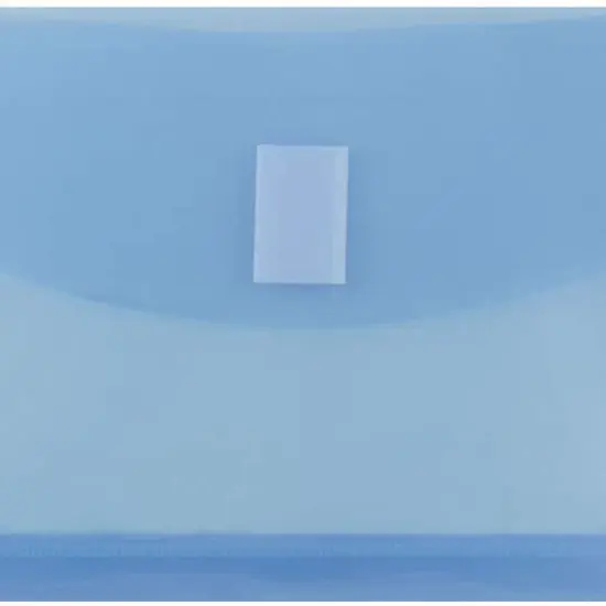 JAM Paper 5.25" x 10" Plastic #10 Hook & Loop Envelopes with 1" Expansion, 24ct. Blue {4}