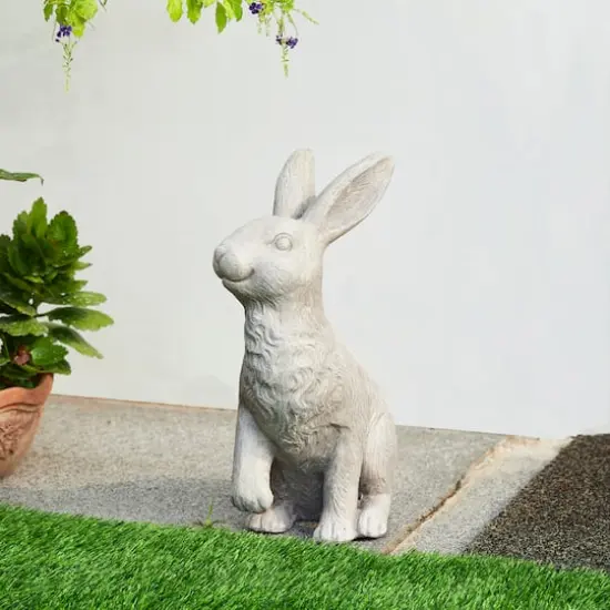 Glitzhome&reg; 18" MGO Sitting Rabbit Garden Statue {4}