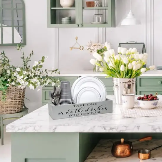 Elegant Designs 17" Kitchen Organizer Gray Wash {5}