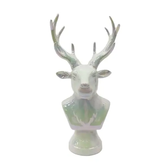 13.25" Iridescent White Reindeer Bust Tabletop D&eacute;cor by Ashland&reg; {1}