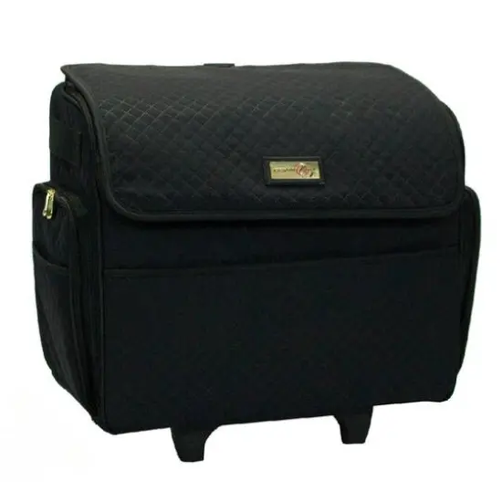 Everything Mary Black Stamped Rolling Sewing Machine Tote {1}