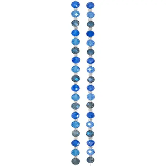 Blue Mix Faceted Glass Rondelle Beads, 8mm by Bead Landing&trade; {4}