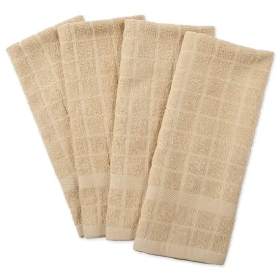 DII&reg; Windowpane Terry Dish Towels, 4ct. Pebble {1}