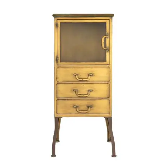 Hello Honey&reg; 35.5" 3-Drawer Metal Cabinet Gold {13}