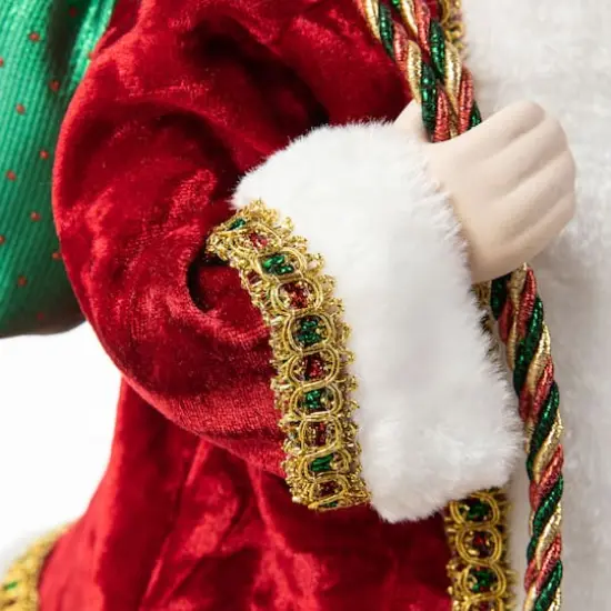 Glitzhome&reg; 18" Faux Fur Traditional Christmas Santa Figurine {6}