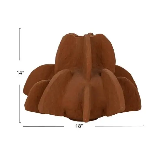 Hello Honey&reg; 14" Caramel Handmade Paper Mache Vase with Curved Design {6}