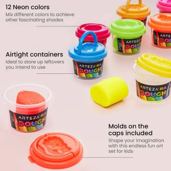 Arteza&reg; Kids 12 Piece Neon Colors Dough Set {3}